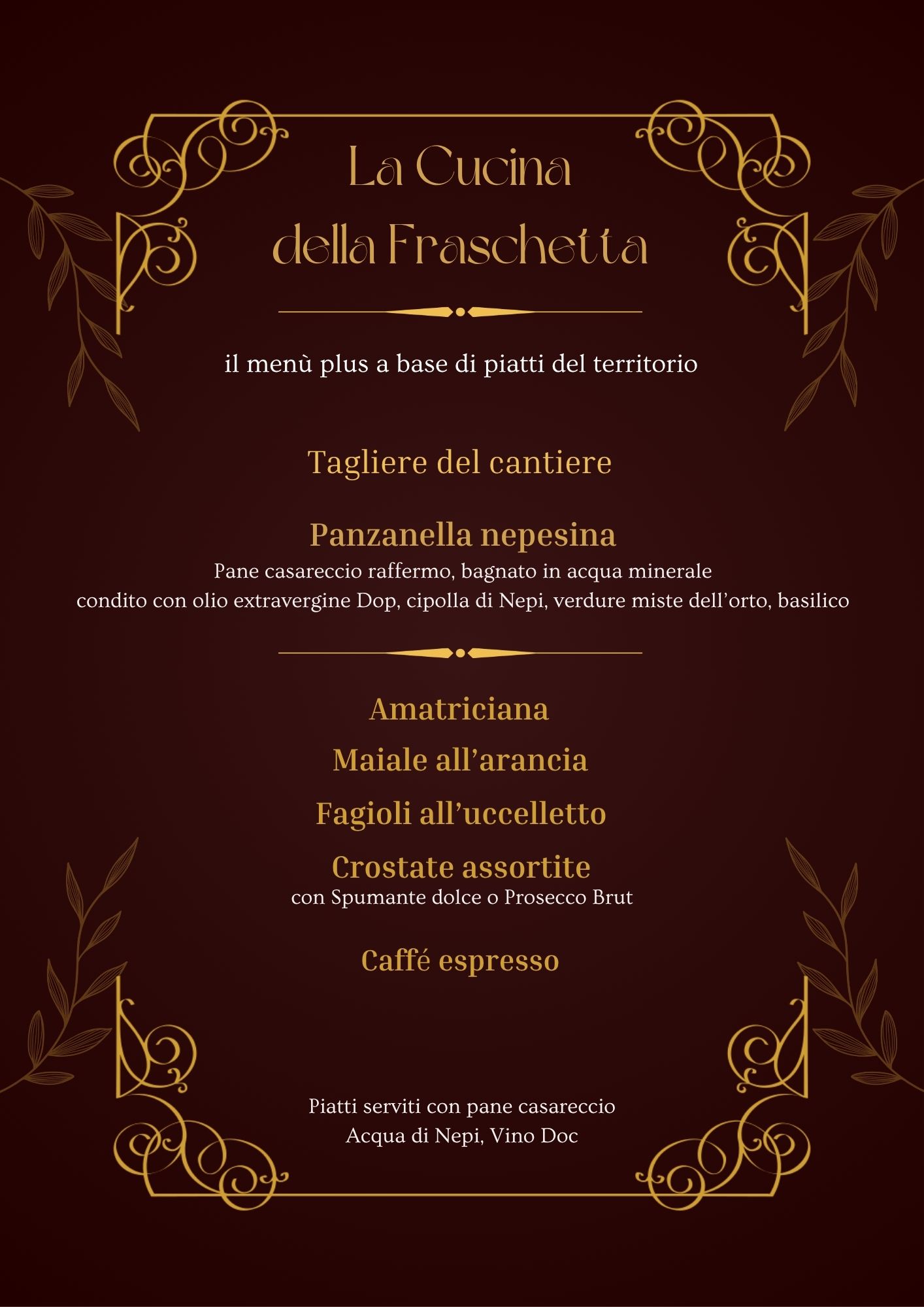 Menu Fraschetta